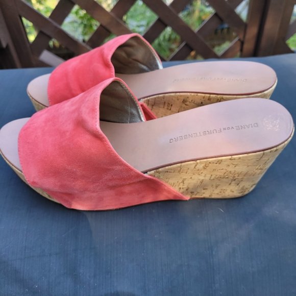 Diane Von Furstenberg Coral Cork Wedge Sandal Womens 8.5 - Picture 5 of 16